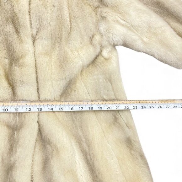 Vintage Mink Fur Coat Off White ivory Women's Large - Picture 9 of 12